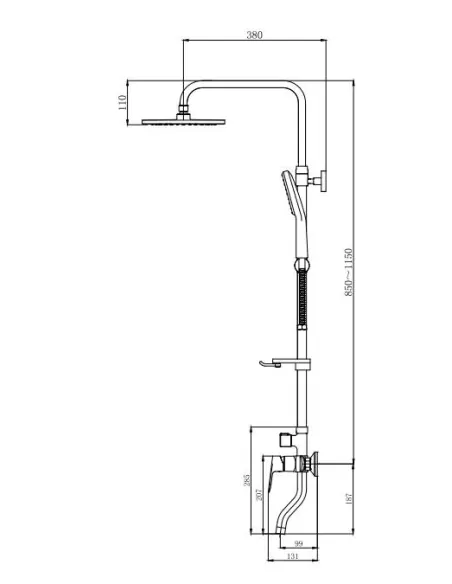 Душевая система Venta BF625KC, с изливом 