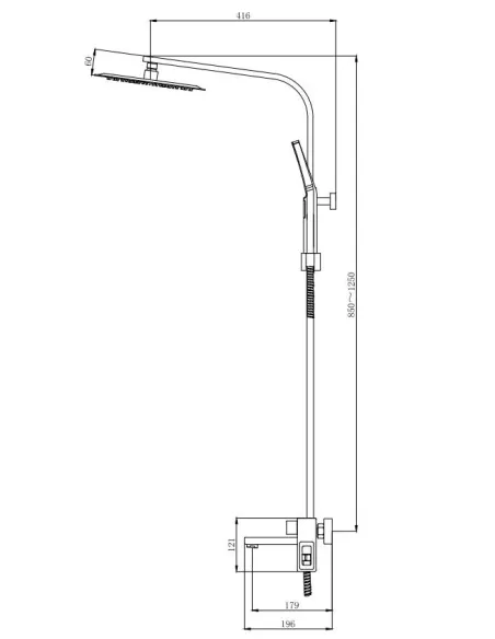  Душева система Venta BS645SC, з виливом