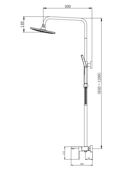Душевая система Venta BR615KC, с изливом 