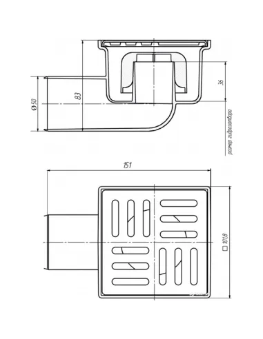 Канализационный трап Ani Plast ТА 5104, мокрый затвор