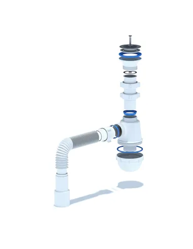 Сифон для мойки Ani Plast А 01 15 с гибкой гофрой, 1.5 дюйма