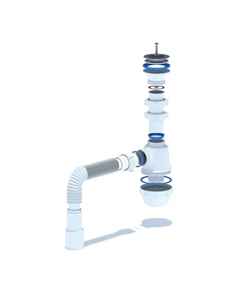 Сифон для миття Ani Plast А 01 15 з гнучкою гофрою, 1.5 дюйма