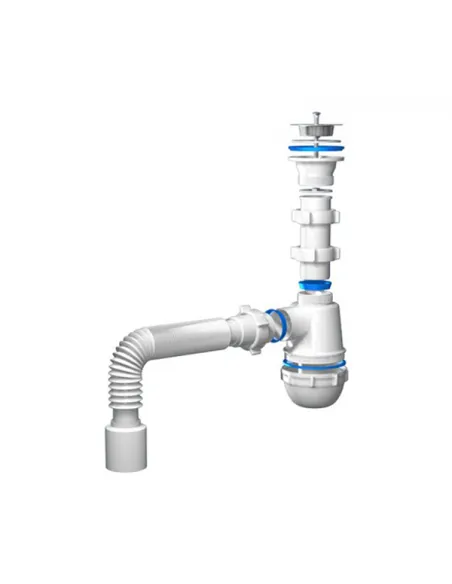 Сифон для мойки Ani Plast С 01 15 с гибкой гофрой, 1.5 дюйма