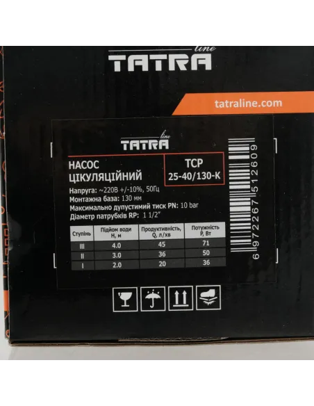 Циркуляційний насос Tatra-Line TCP 25-40/130 з кабелем