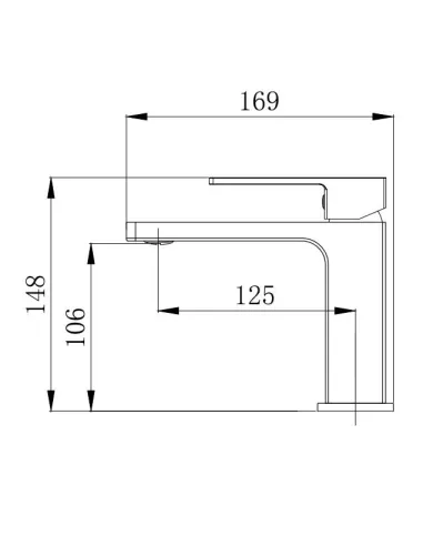 Смеситель для умывальника Venta BR115MB, однорычажный, черный