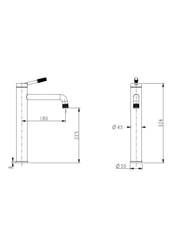 Змішувач для умивальника Venta BI102HG нержавіюча сталь, одноважільний, графіт