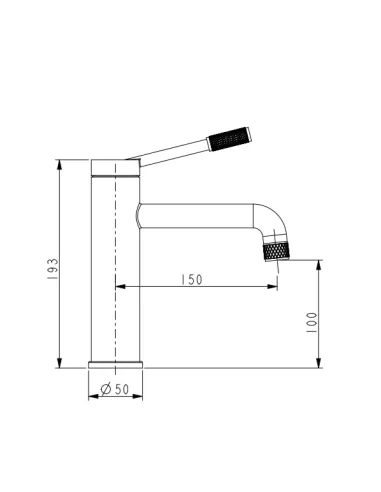 Смеситель для умывальника Venta BI102MG нержавеющая сталь, однорычажный, графит