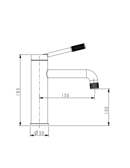 Змішувач для умивальника Venta BI102MG нержавіюча сталь, одноважільний, графіт