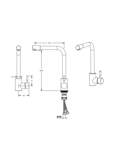 Смеситель для кухни Venta VS402RS, нержавеющая сталь