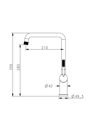 Смеситель для кухни Venta BI472FG, нержавеющая сталь, графит