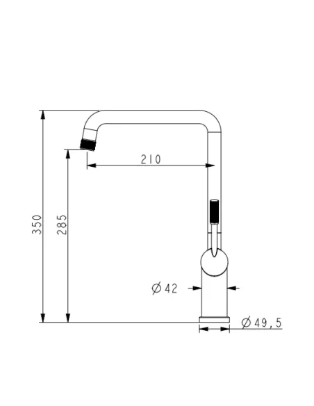 Змішувач для кухні Venta BI472FG, нержавіюча сталь, графіт
