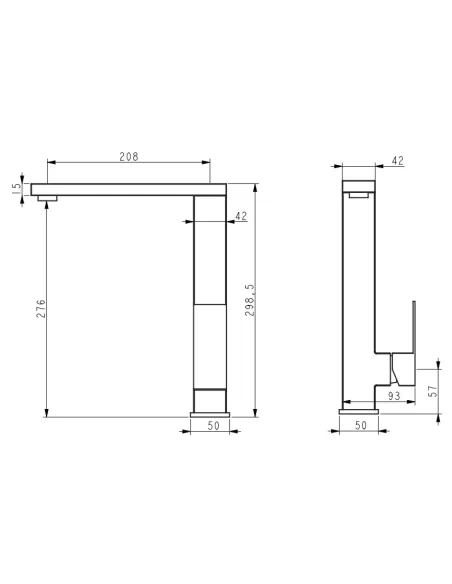 Змішувач для кухні Venta VC403FS, нержавіюча сталь, сатин