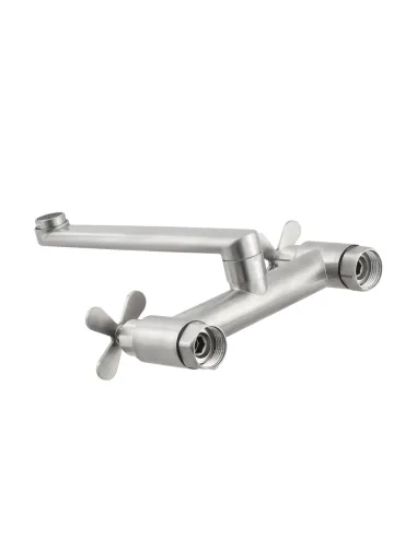 Змішувач для кухні Venta VK443LS настінний, двовентильний, нержавіюча сталь