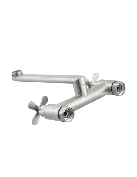 Смеситель для кухни Venta VK443LS настенный, двухвентильный, нержавеющая сталь