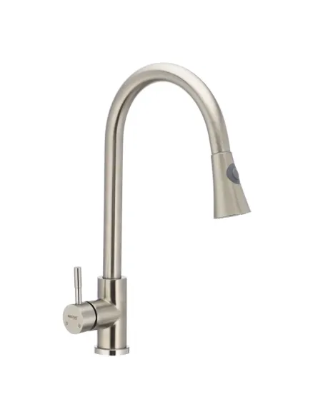 Смеситель для кухни Mixxus SUS-014-B SS0023 с выдвижным изливом