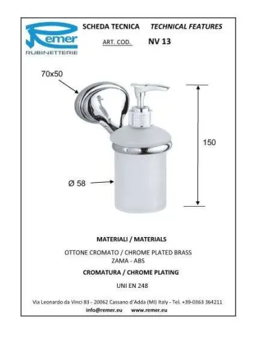 Дозатор для рідкого мила Remer 900 NV13 - 1