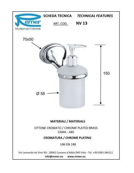 Дозатор для рідкого мила Remer 900 NV13 - 1