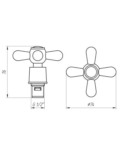Рукоятка та Кран-букса Globus Lux Sharm GBC-02S-CER, 2шт
