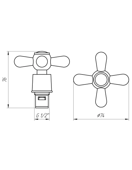 Рукоятка и Кран-букса Globus Lux Sharm GBC-02S-CER, 2шт