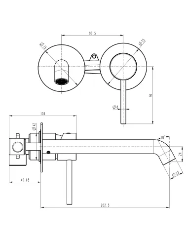 Смеситель для умывальника Topaz Loft TLF 32235-H39-C, скрытого монтажа