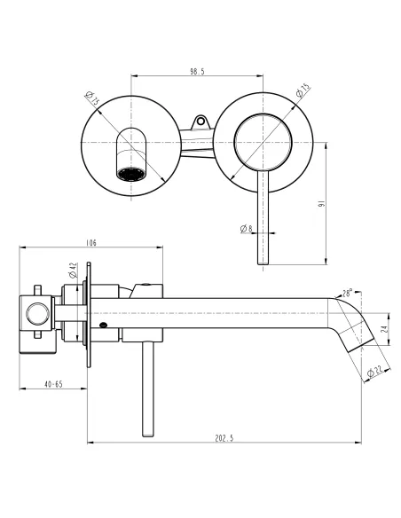 Смеситель для умывальника Topaz Loft TLF 32235-H39-C, скрытого монтажа