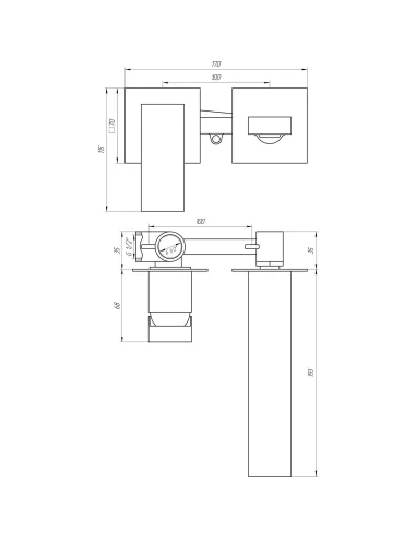 Смеситель для умывальника Topaz LEXI TL 21235-H57A-W, скрытого монтажа