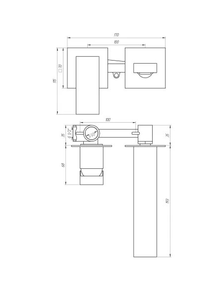 Смеситель для умывальника Topaz LEXI TL 21235-H57A-W, скрытого монтажа