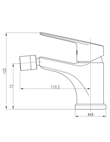 Змішувач для біде Topaz Capri TCA-15601-H43, одноважільний