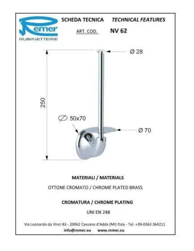 Тримач для туалетного паперу Remer 900 NV62 (вертикальний) - 1