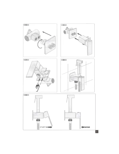 Змішувач для біде Topaz Loft TLF 32106-H39-C, з гігієнічним душем