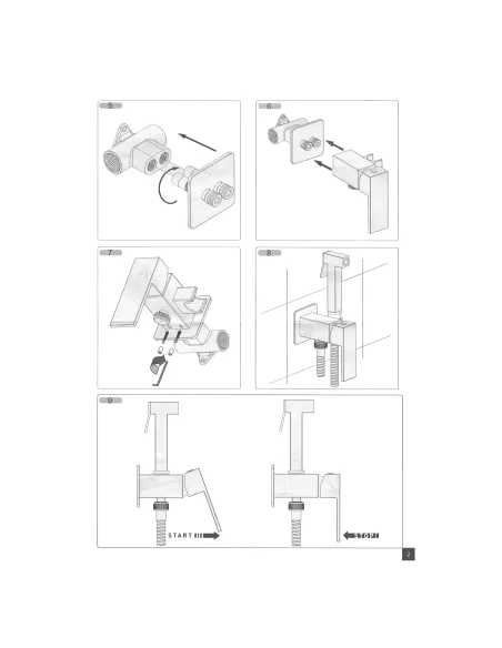 Змішувач для біде Topaz Loft TLF 32106-H39-C, з гігієнічним душем