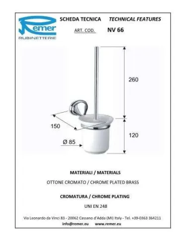 Ершик для унитаза Remer 900 NV66  - 1