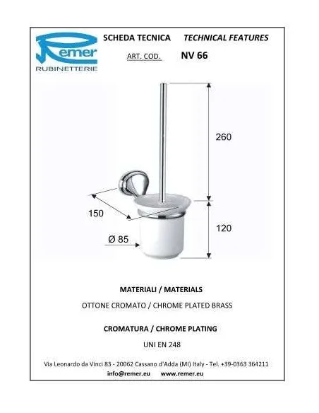 Ершик для унитаза Remer 900 NV66  - 1 Ершик для унитаза Remer 900 NV66  - 1