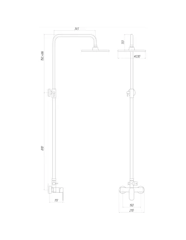 Душова система Topaz Capri TCA-15702-H43