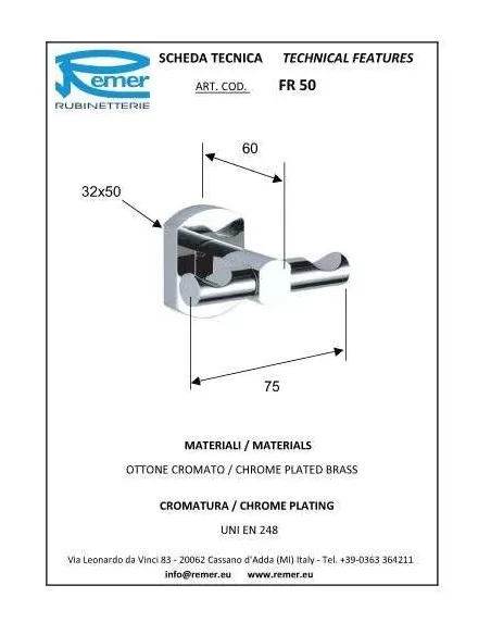 Гачок Remer Forma FR50 (подвійний) - 1
