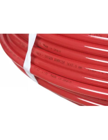 Полиэтиленовая труба Raftec Pex-A Evoh Spain RPXA16200 с кислородным барьером 16x2 мм, 200 метров, красная