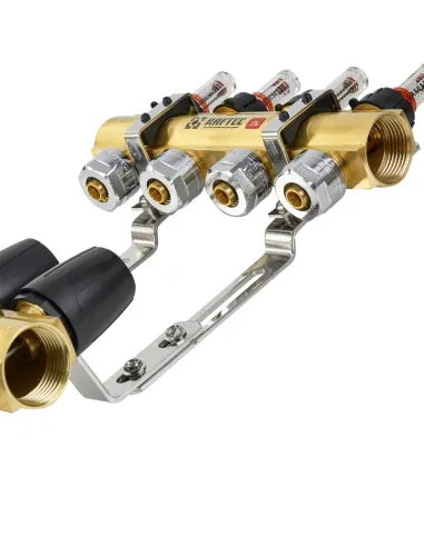 Колектор для теплої підлоги Raftec LCR-1.8 Gold 8 виходів, з витратомірами, 1 дюйм