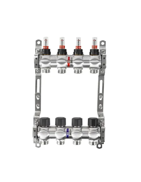 Колектор для теплого пола Raftec RC03-09 Steel 9 выходов, с расходомерами, 1 дюйм Колектор для теплого пола Raftec RC03-09 Steel 9 выходов, с расходомерами, 1 дюйм