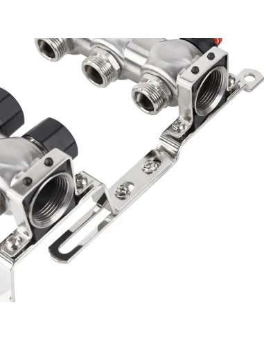 Колектор для теплої підлоги Raftec RC03-10 Steel 10 виходів, з витратомірами, 1 дюйм