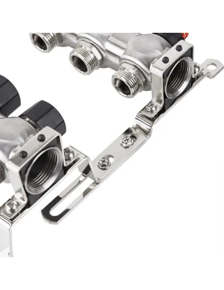 Колектор для теплого пола Raftec RC03-07 Steel 7 выходов, с расходомерами, 1 дюйм