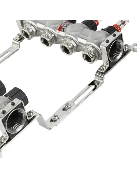 Колектор для теплого пола Raftec RC03-07 Steel 7 выходов, с расходомерами, 1 дюйм