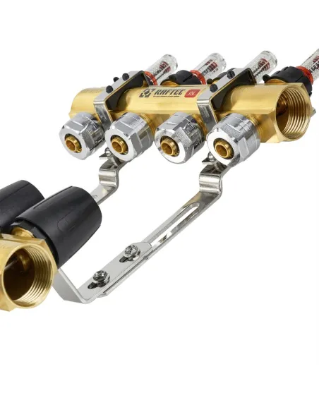 Колектор для теплого пола Raftec LCR-1.6 Gold 6 выходов, с расходомерами, 1 дюйм