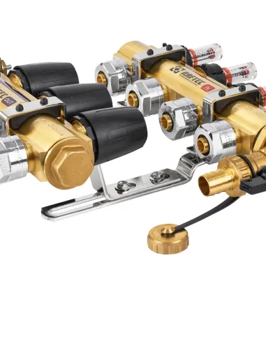 Колектор для теплого пола Raftec LCR-1.12 Gold 12 выходов, с расходомерами, 1 дюйм