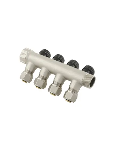 Колектор для теплого пола Raftec KK02013 3 выхода, с регулирующими вентилями, 3/4х1/2 дюйма