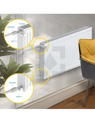 Клапан запорный для радиатора Raftec PNRK 11 прямой, 1/2 х 1/2 дюйма, обратка