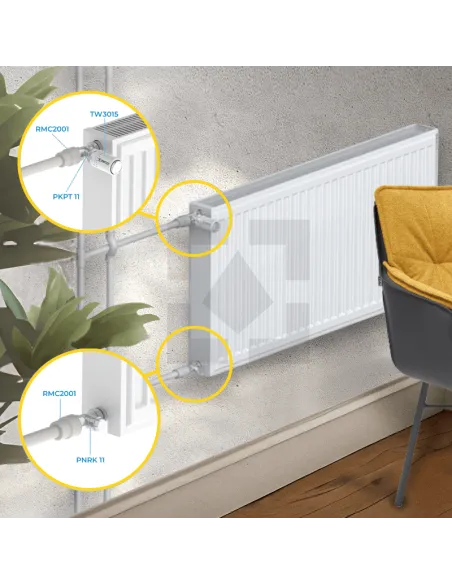 Клапан запорный для радиатора Raftec PNRK 11 прямой, 1/2 х 1/2 дюйма, обратка