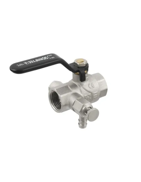 Кран шаровой прямой Raftec Black DN15 ВВ WDRH01 1/2 дюйма, с дренажом