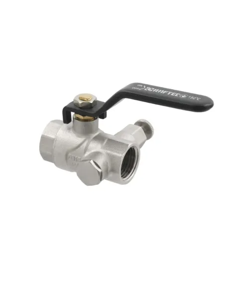Кран шаровой прямой Raftec Black DN15 ВВ WDRH01 1/2 дюйма, с дренажом
