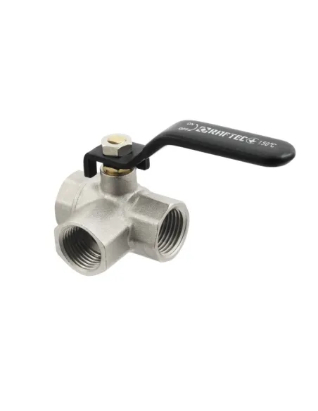 Кран шаровой трехходовый Raftec Black DN20 ВВ TDRH02 3/4 дюйма Кран шаровой трехходовый Raftec Black DN20 ВВ TDRH02 3/4 дюйма