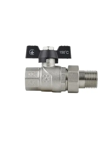 Кран кульовий Raftec Black PN40 ВН DRBS2 3/4 дюйма прямий з американкою